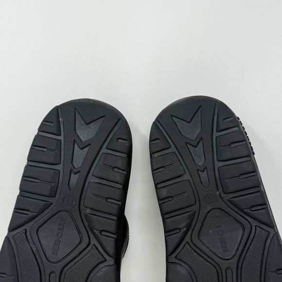 Skechers Jammers Slide Sandals Mens 11 Black Leather Chunky Sole Vintage Y2K - Picture 13 of 14